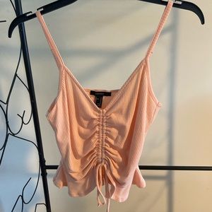 Forever21 Peach Ruched Tank Top